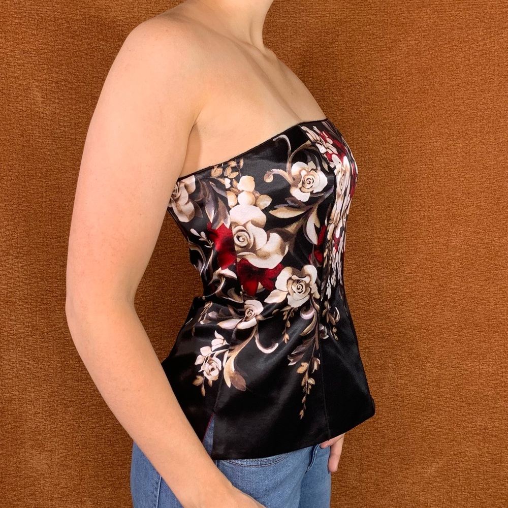 Strapless rose bustier, size 6